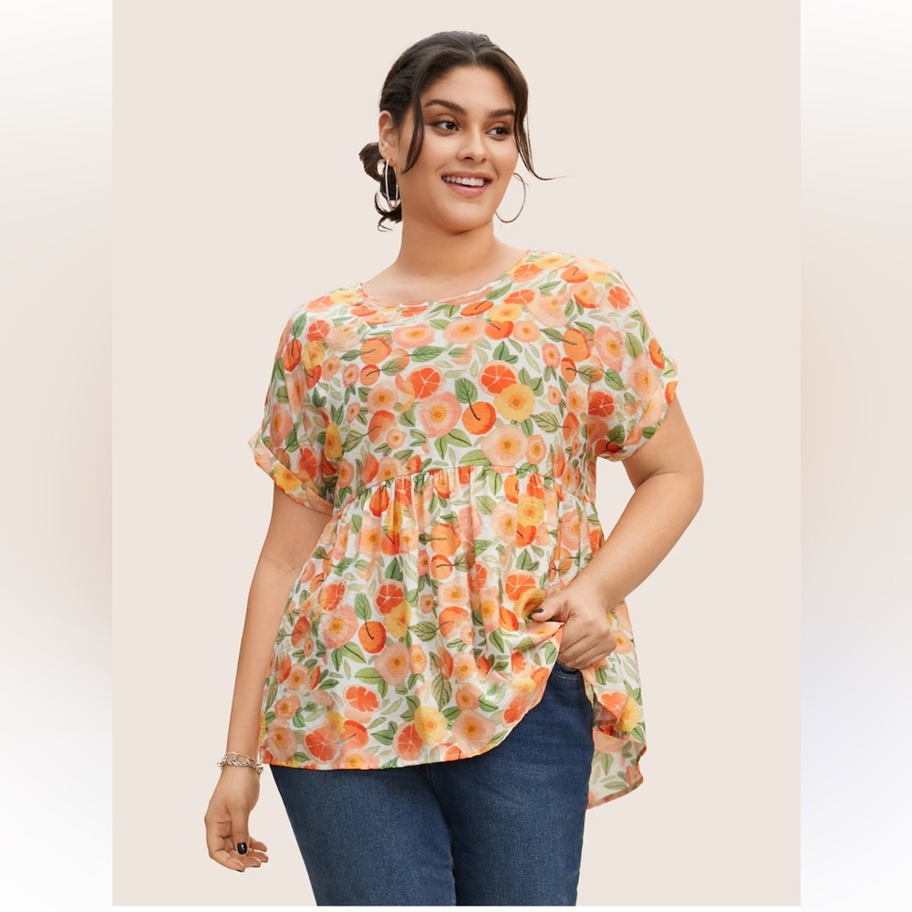 BloomChic Orange Floral Blouse